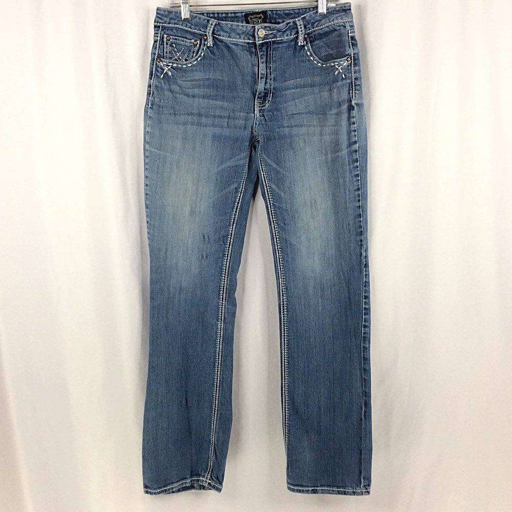 Petrol Jeans Mid Rise Boot Cut Womens‎ Size 32 Thick Stitch Studded